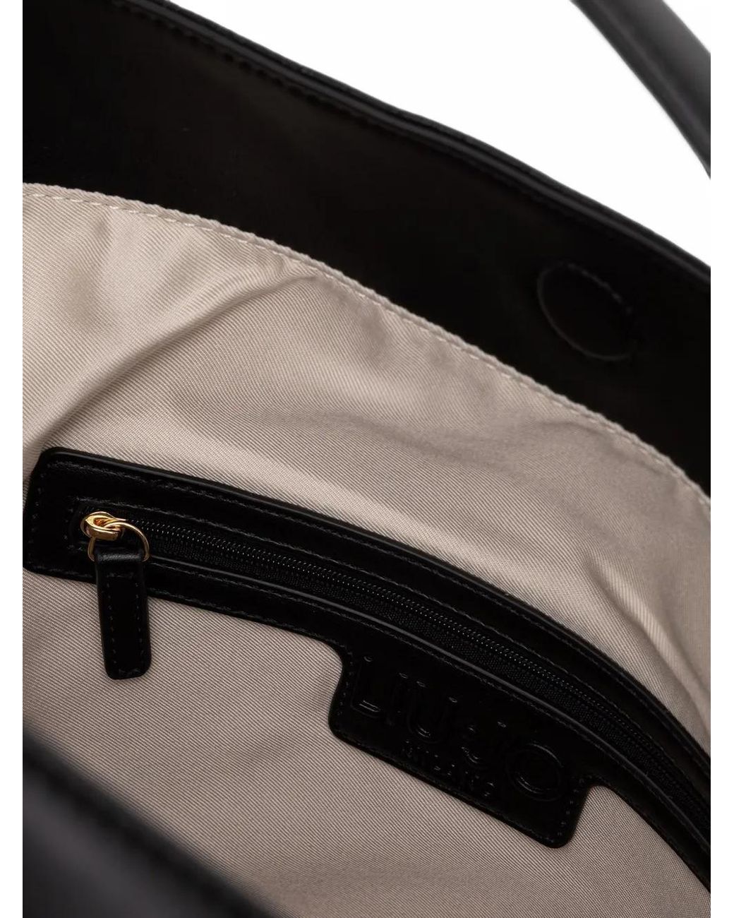 Liu Jo Black Large Croc-Effect Tote Bag