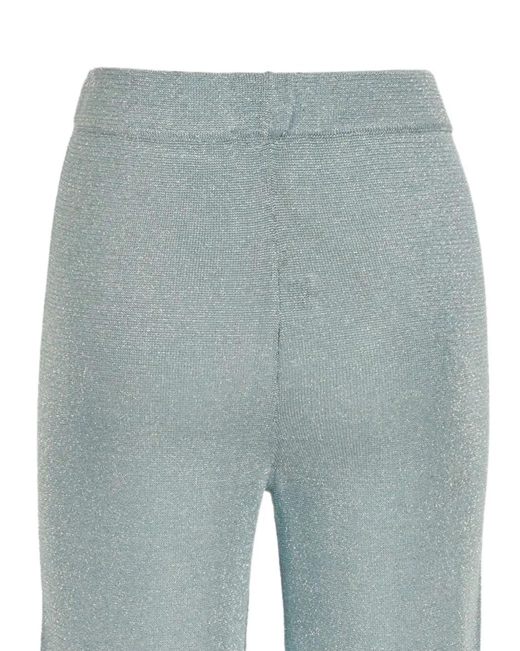 Kangra Blue Pantalon Palazzo Métallisé En Maille