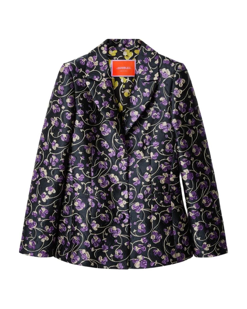 LaDoubleJ Black Jacquard Floral Blazer