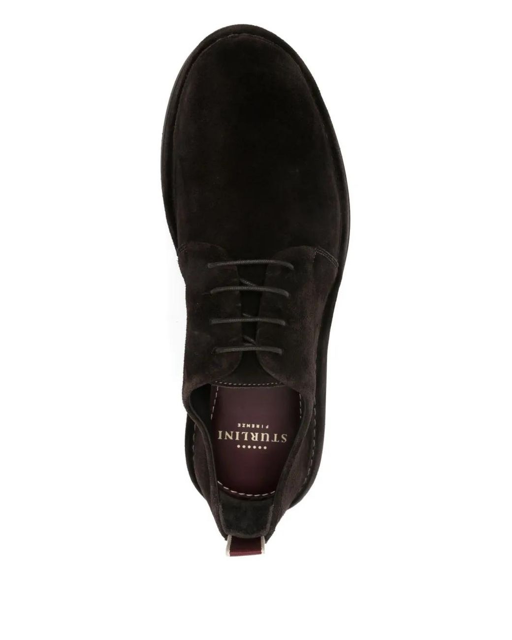 STURLINI FIRENZE Black Suede Lace-Up Derby Shoes for men
