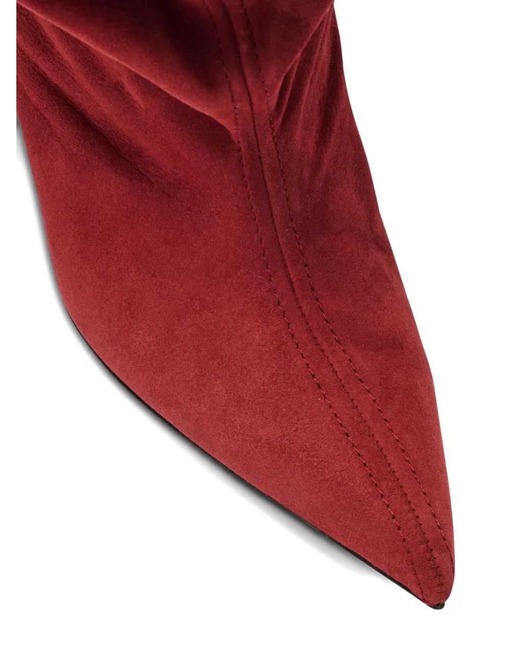 Balmain Red No Wedge' Suede Ankle Boots