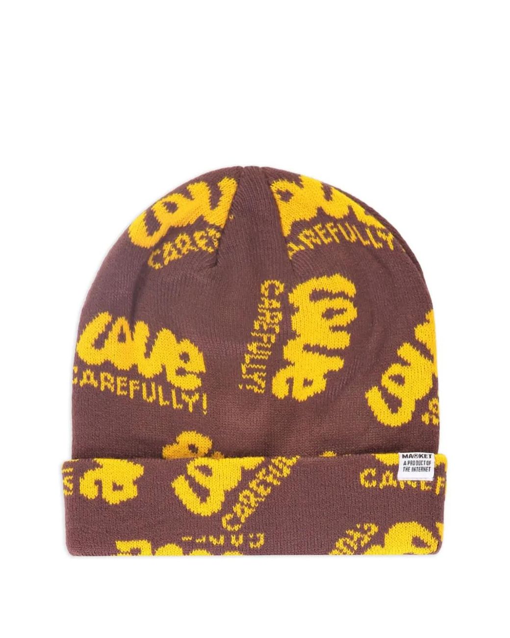 Market Gray Intarsia-Pattern Knitted Beanie for men