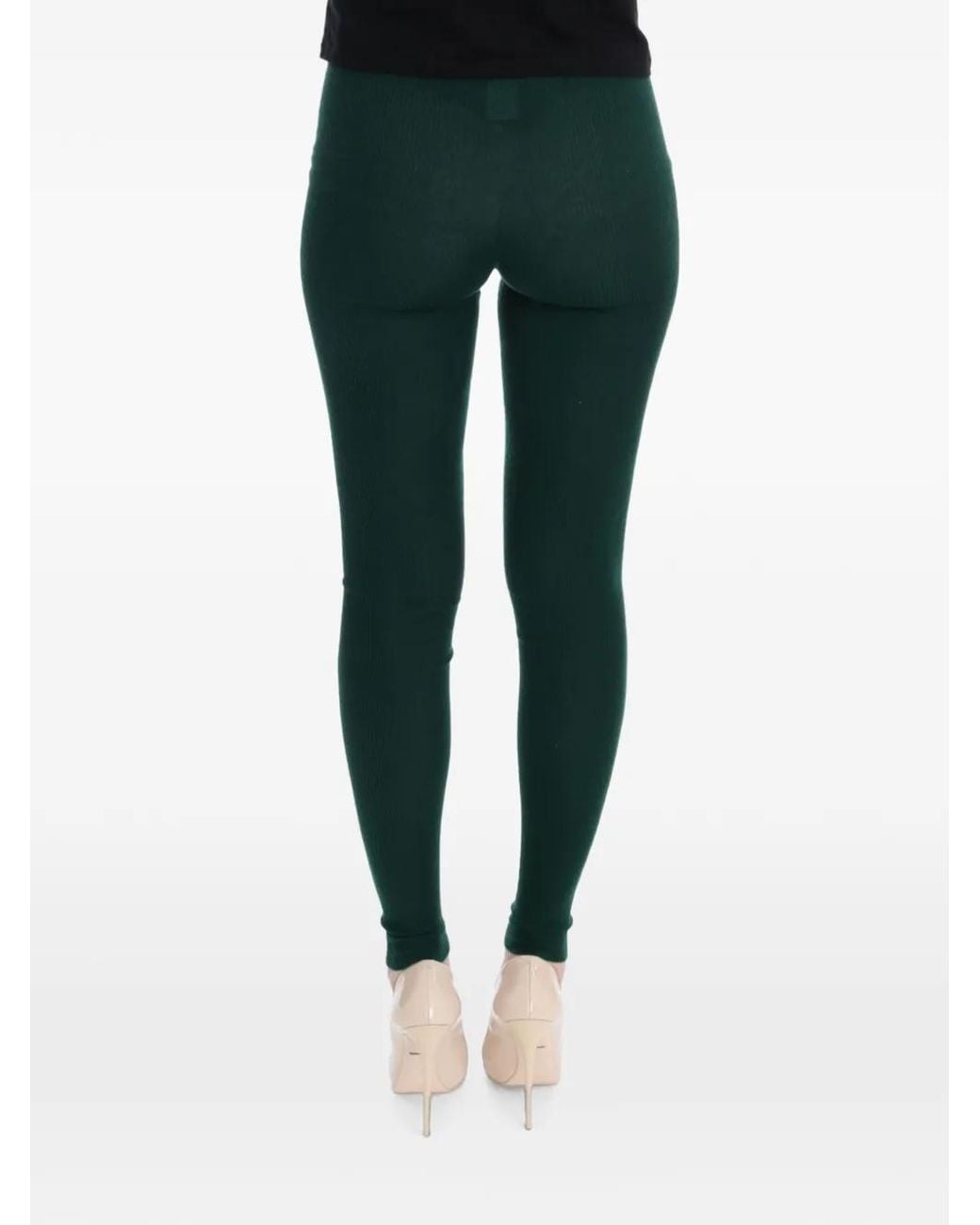 Dolce & Gabbana Green Ribbed Cashmere Trousers