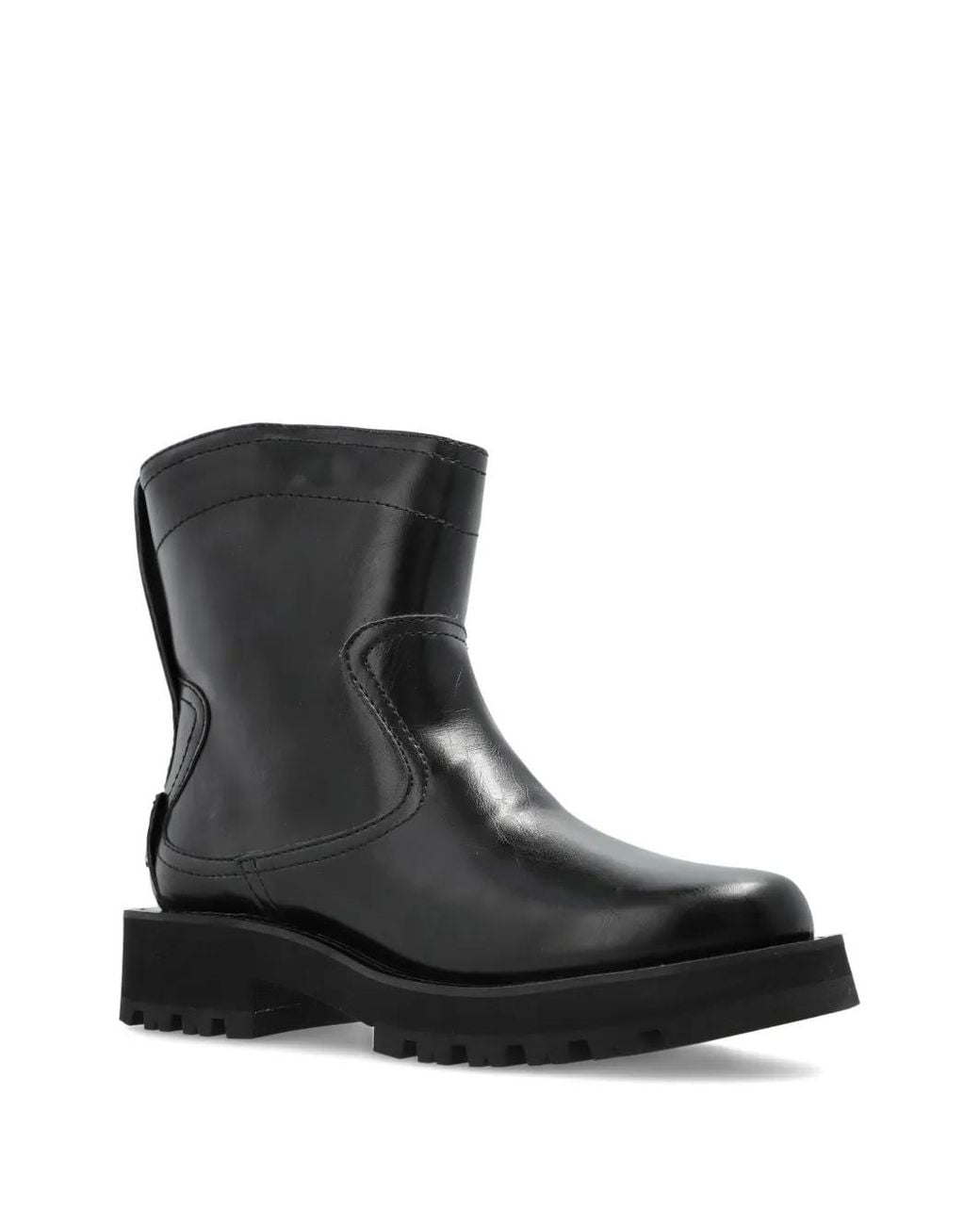 Ganni Black Pull-On Biker Boots