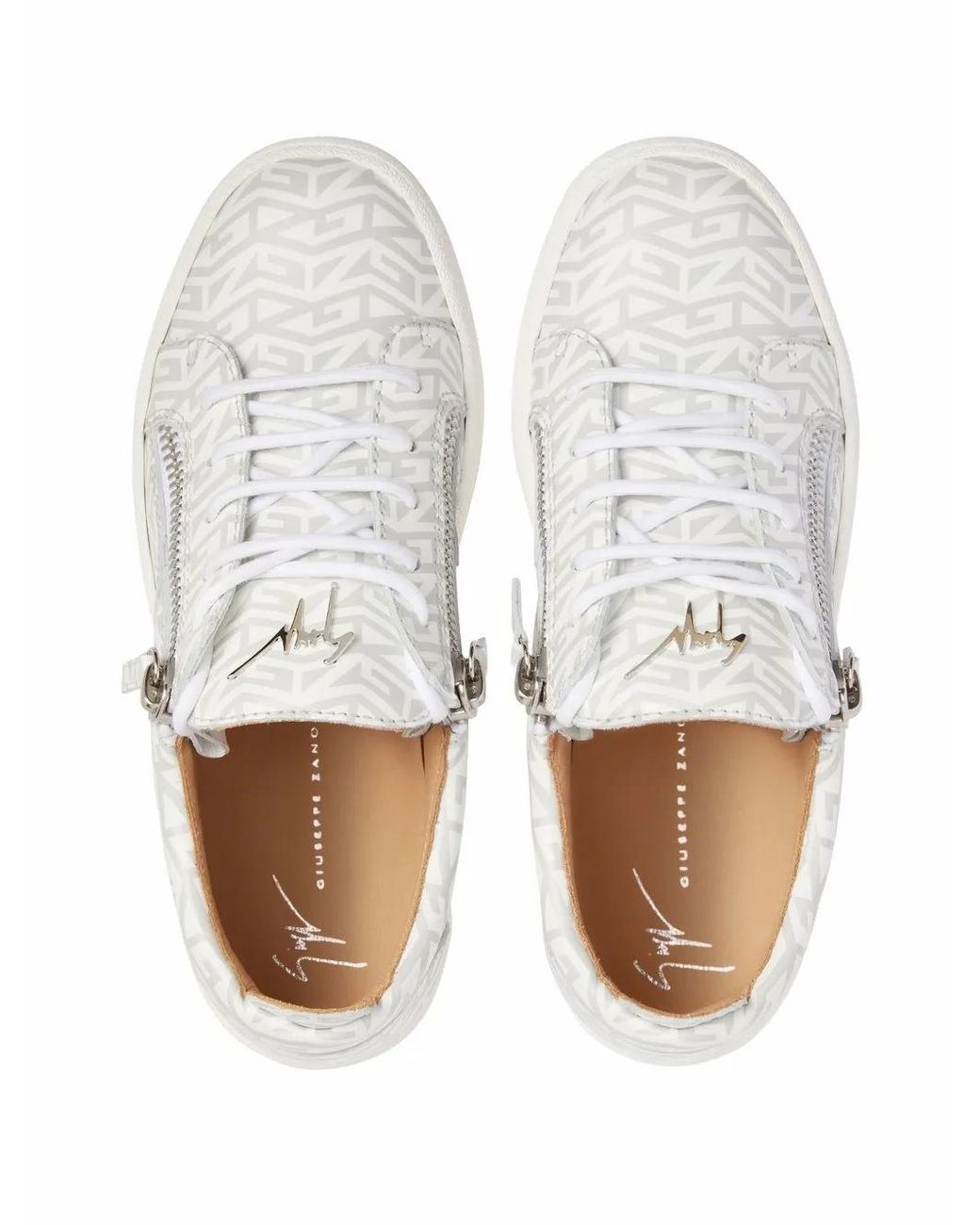 Giuseppe Zanotti White Frankie Monogram Low-Top Sneakers for men