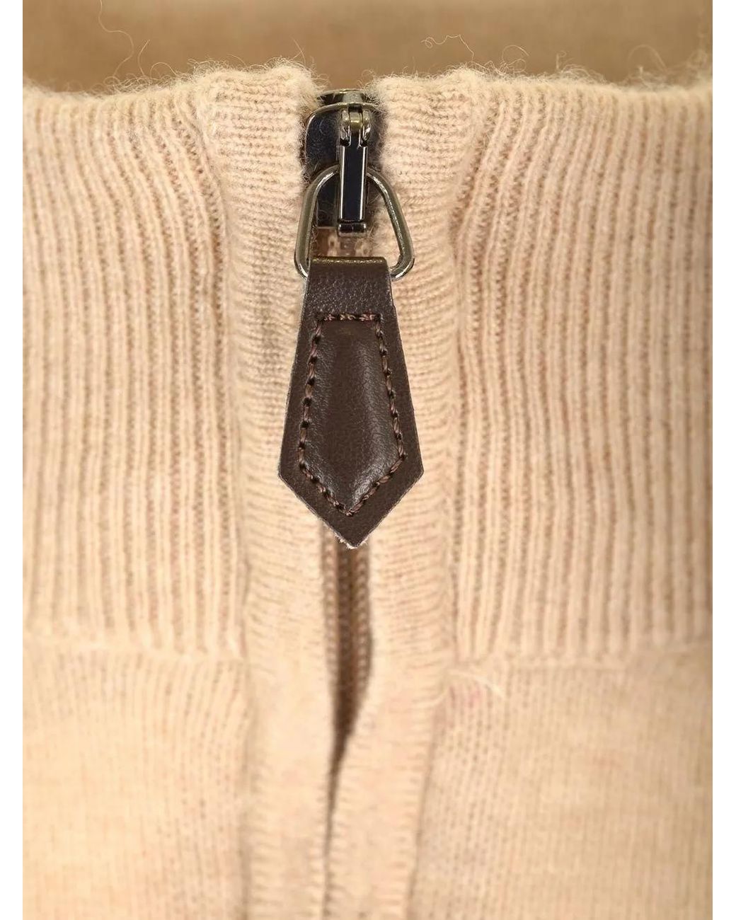 Al Duca D'aosta Natural Zip-Fastening High-Neck Sweater for men