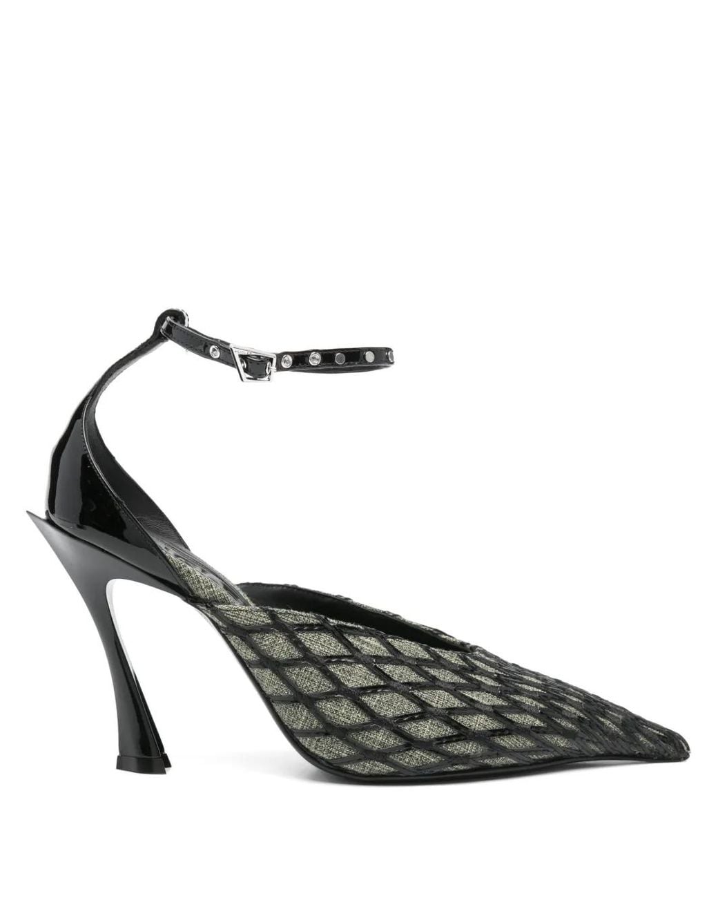Mugler Metallic 100Mm Diamond-Pattern Mules