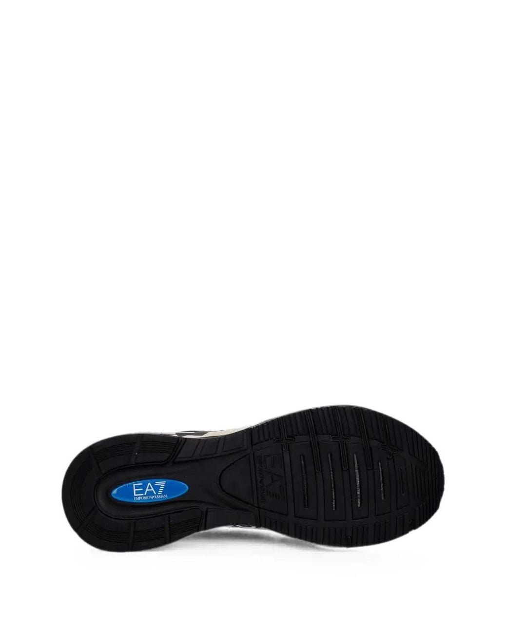 EA7 Black Logo-Print Lace-Up Sneakers for men