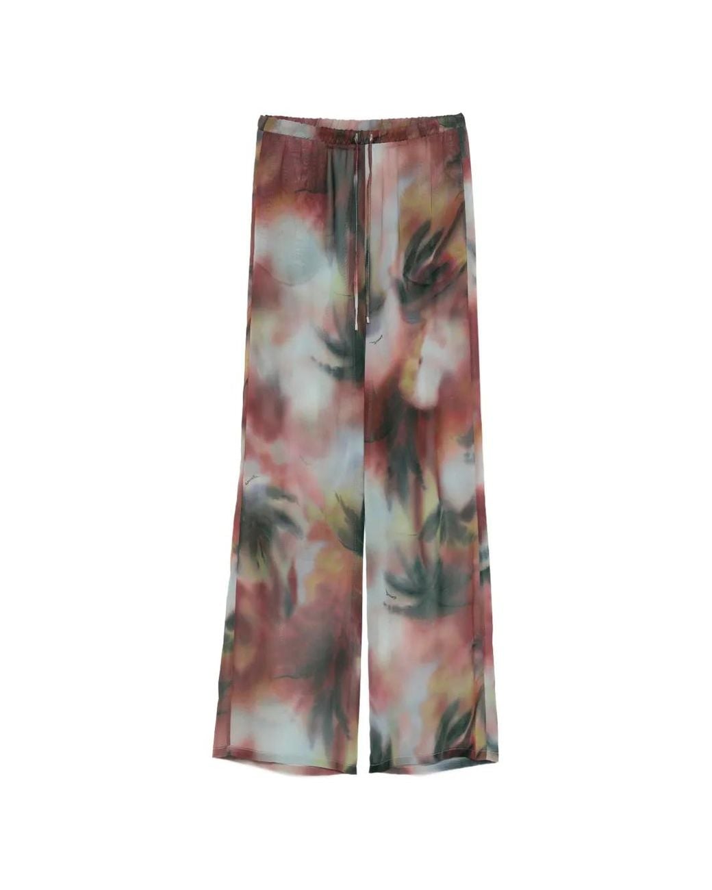 Patrizia Pepe Red Pantalon À Fleurs À Lien De Resserrage