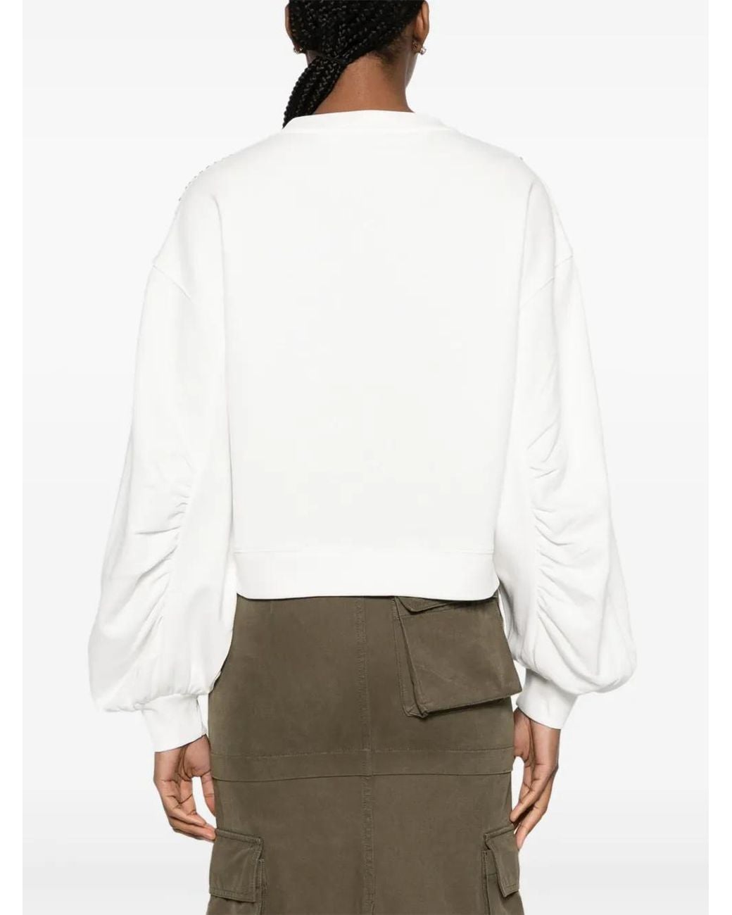 Pinko White Cities Sweatshirt, Cloud