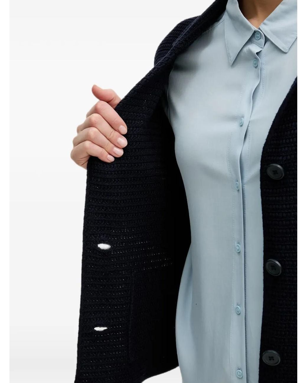 Benetton Blue Button-Up Cardigan