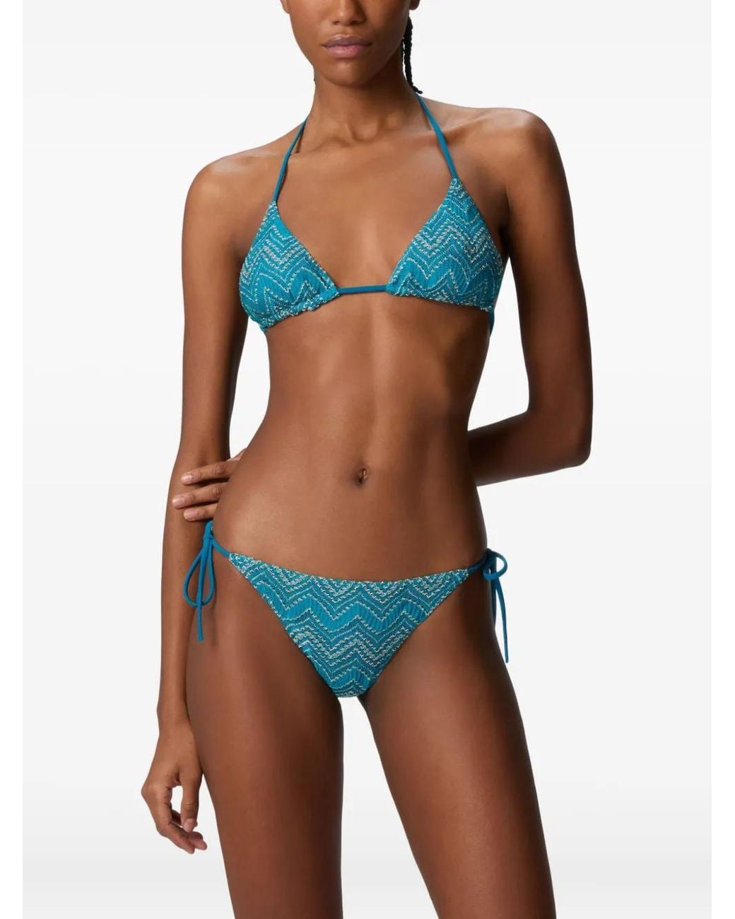 Missoni Blue Zigzag-Pattern Bikini