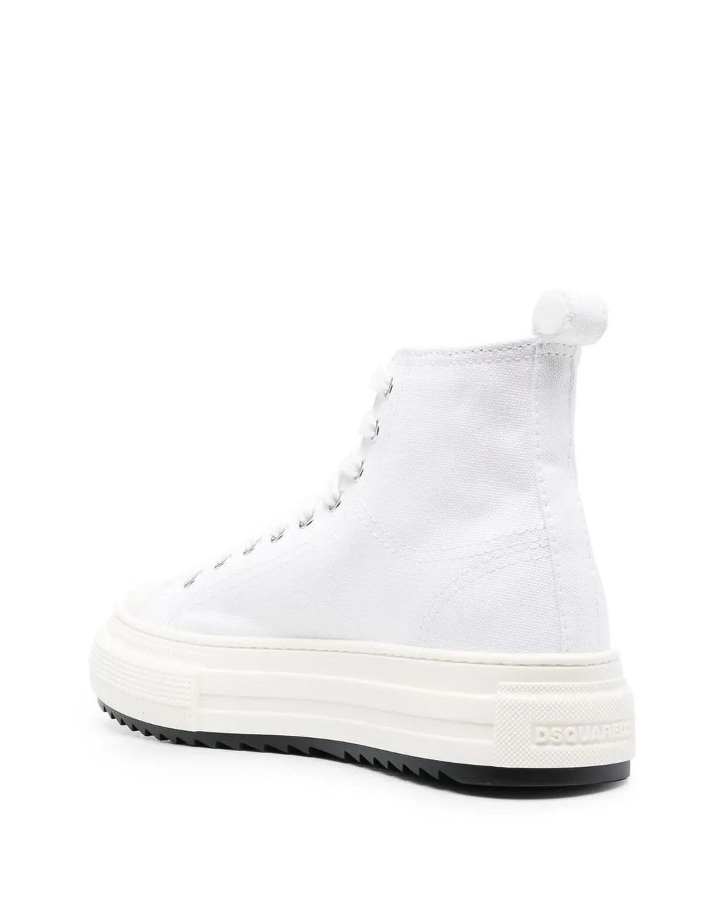 DSquared² White Berlin Platform-Sole High-Top Sneakers