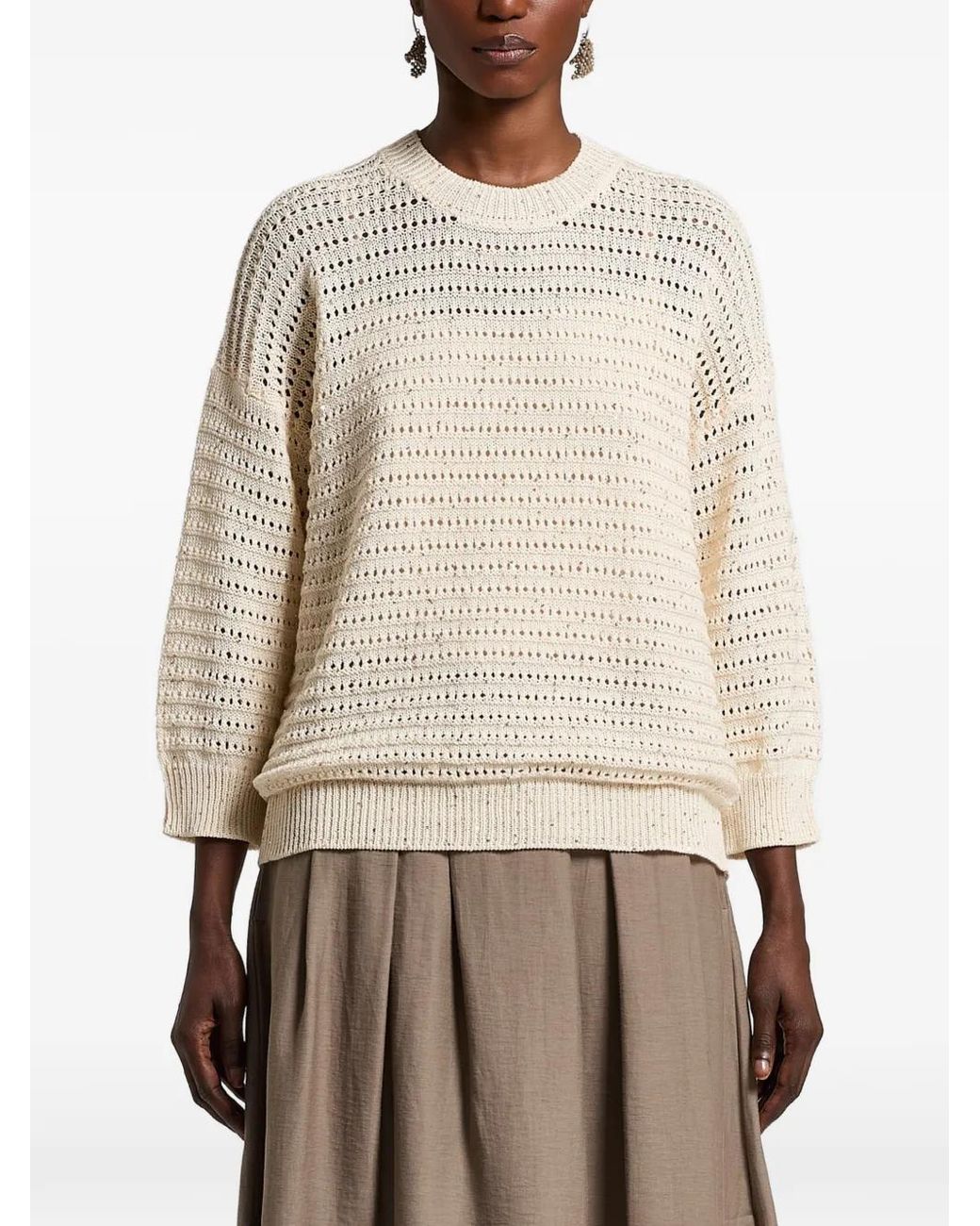 Peserico Natural Open-Knit Jumper