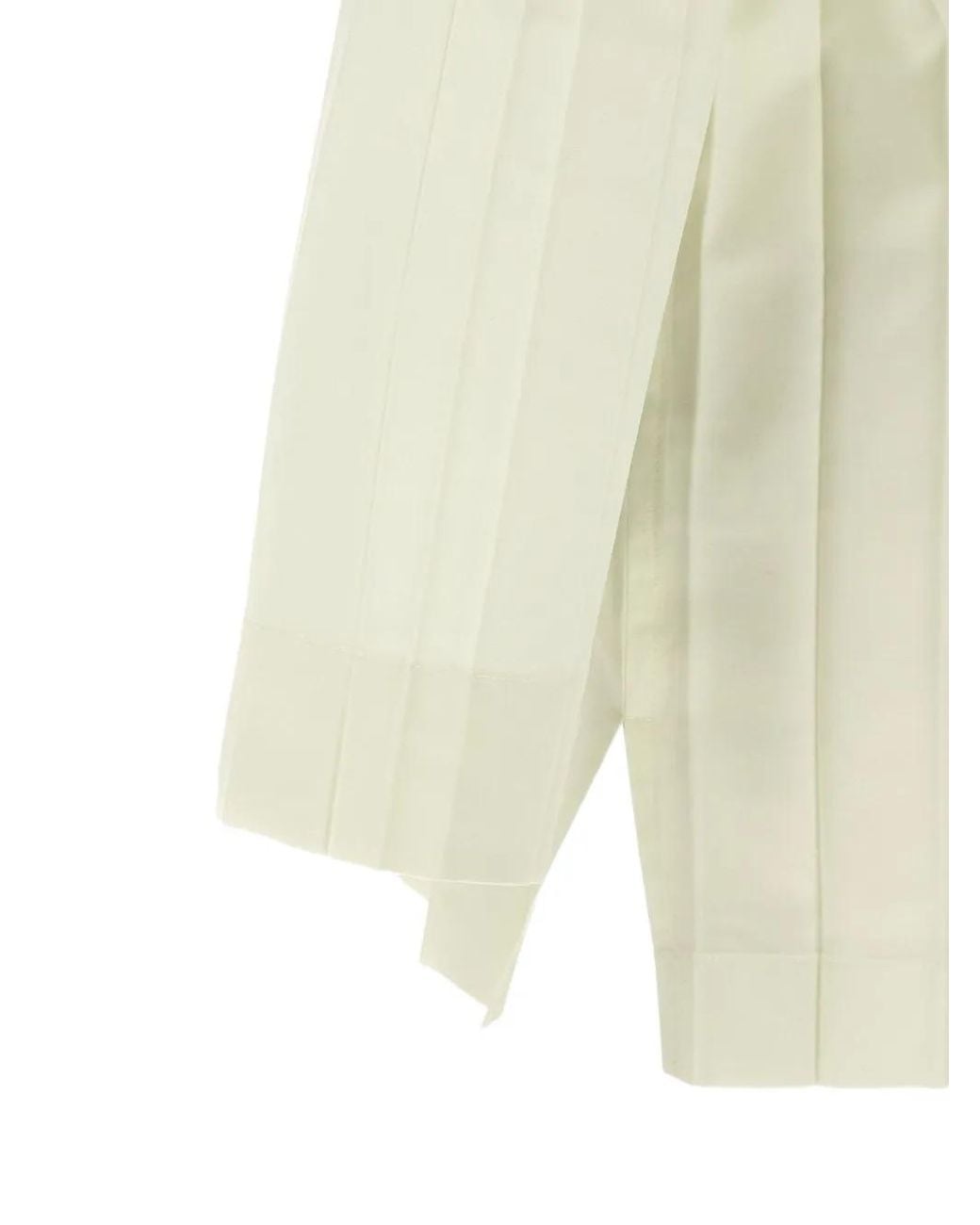 Issey Miyake White Edge Pleated Band-Collar Shirt for men