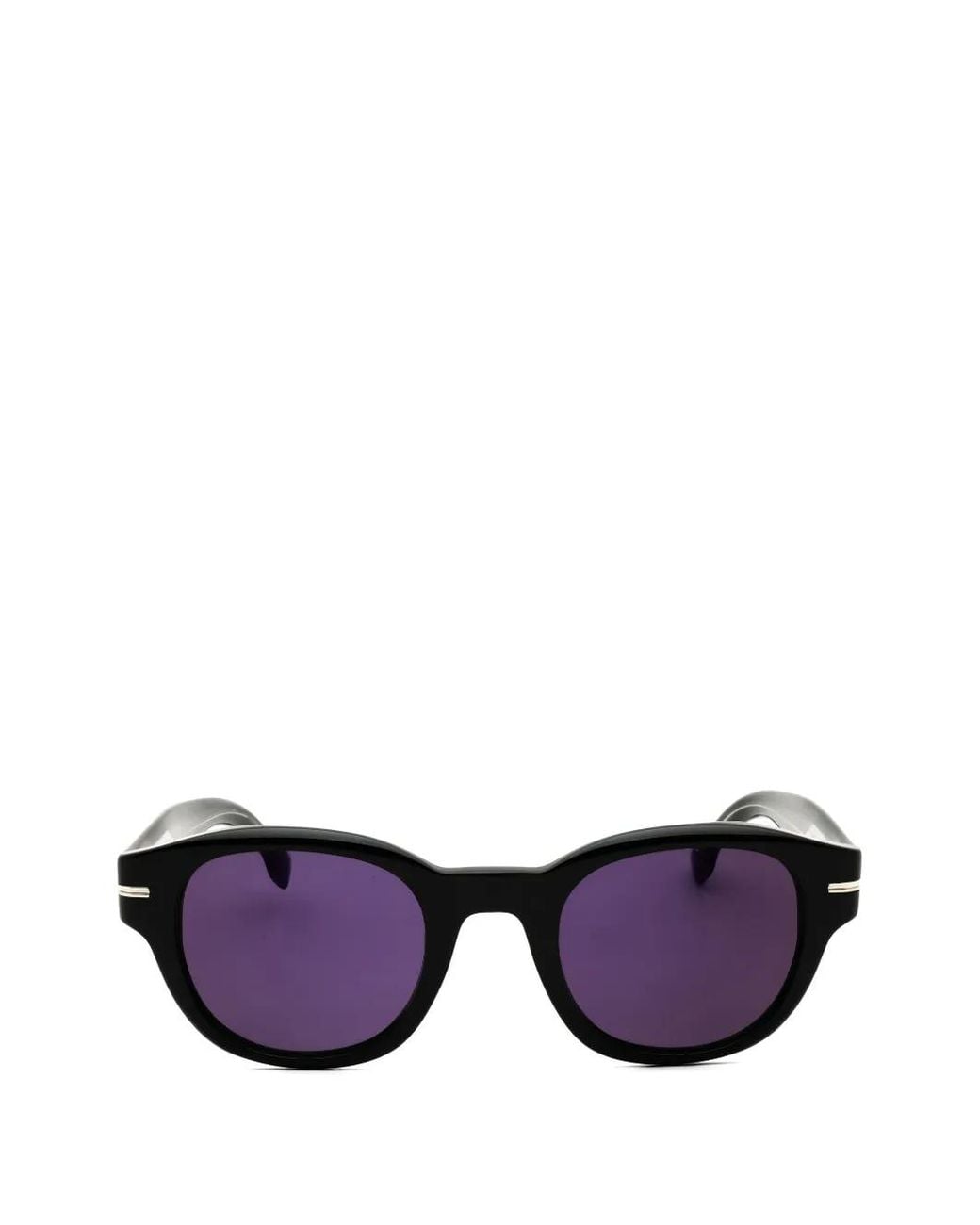 Boss Purple Round-Frame Sunglasses for men