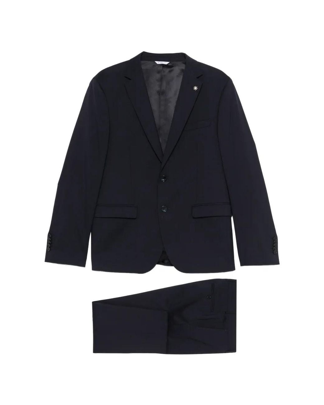 Manuel Ritz Blue Single-Breasted Suit for men