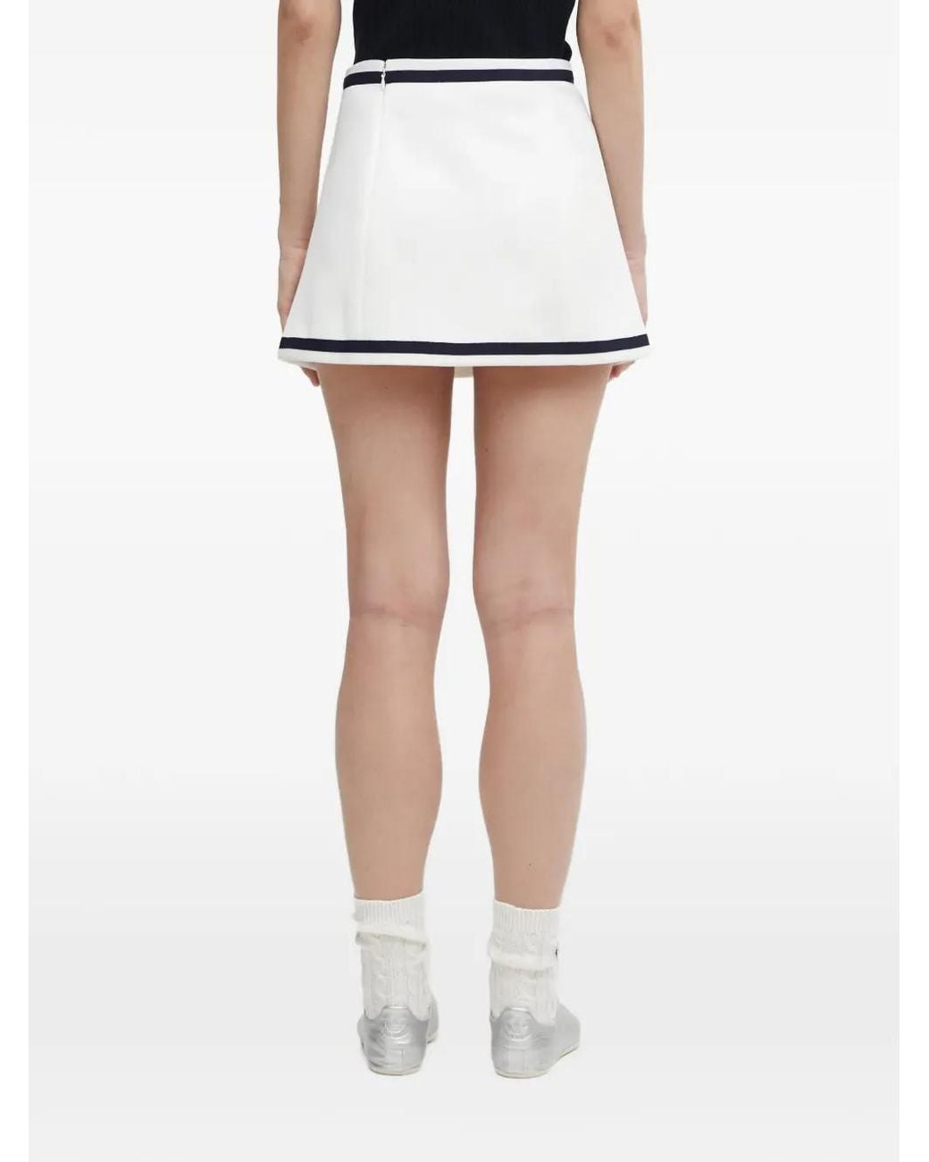 Sporty & Rich White Hotel Eden Roc Mini Skirt