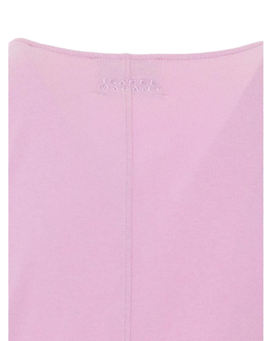 Isabel Marant Pink Maisan Draped-Detail Sleeveless T-Shirt