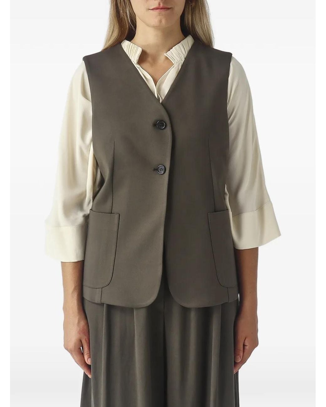 MEIMEIJ Gray Button-Fastening Waistcoat