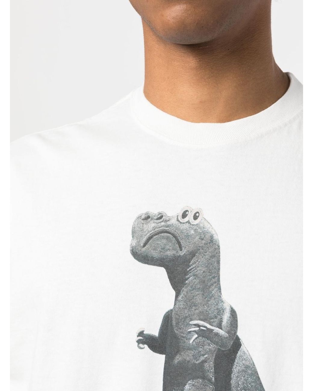 Stussy Dinosaur-print Crew-neck T-shirt in White for Men | Lyst UK