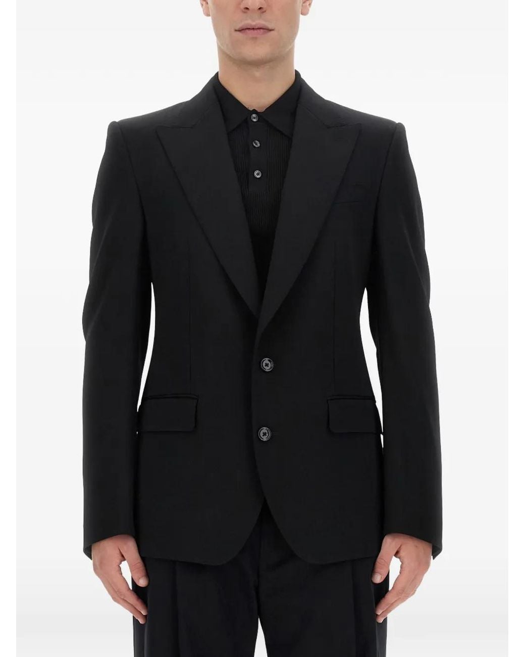 Dolce & Gabbana Black Single-Breasted Blazer for men