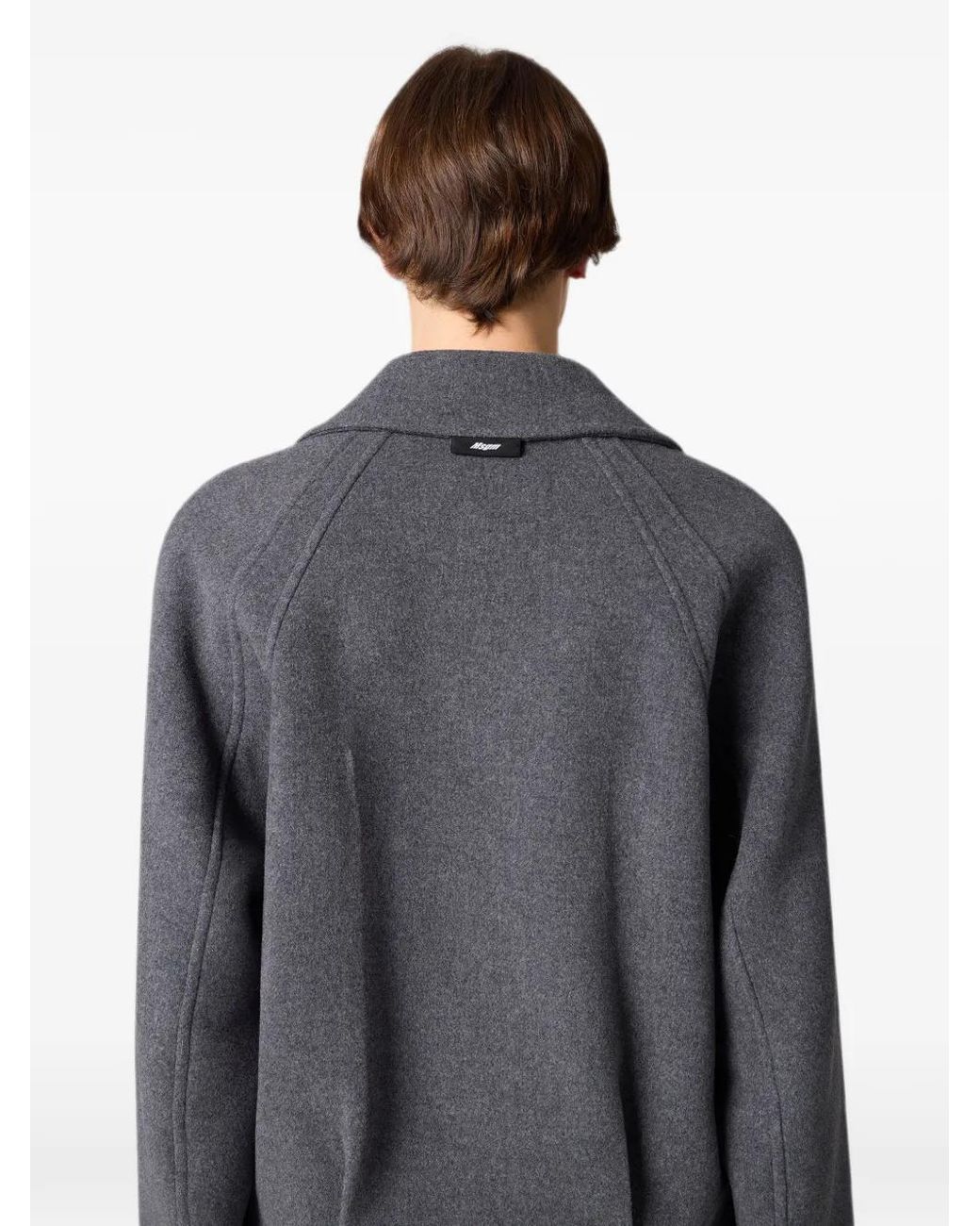 MSGM Blue Raglan-Sleeve Button-Up Jacket for men