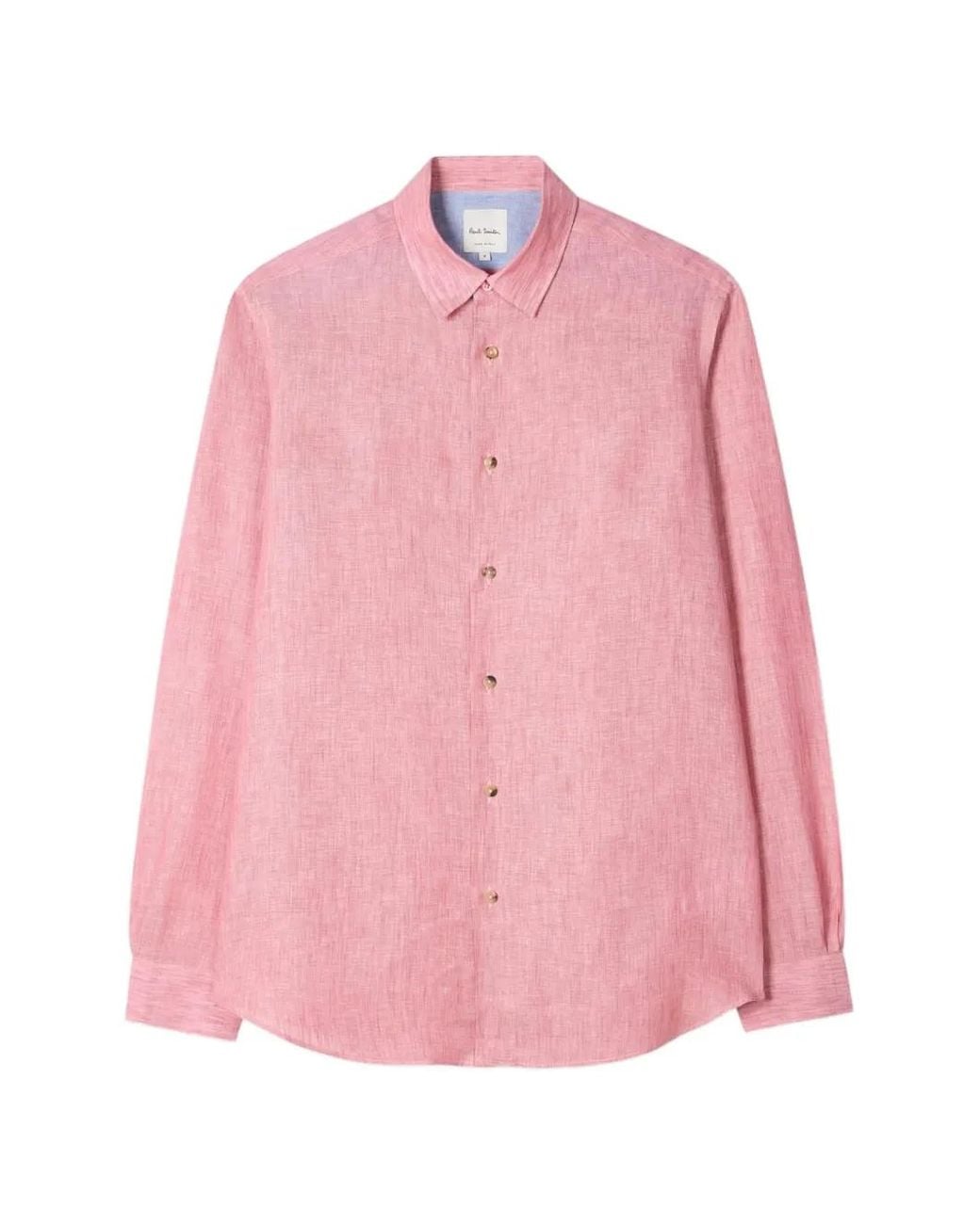 Paul Smith Pink Linen Shirt for men