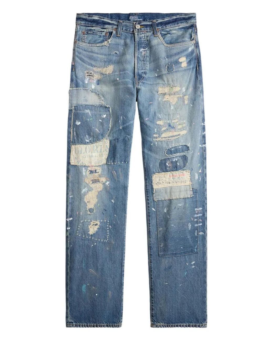 Polo Ralph Lauren Blue Patchwork Jeans for men