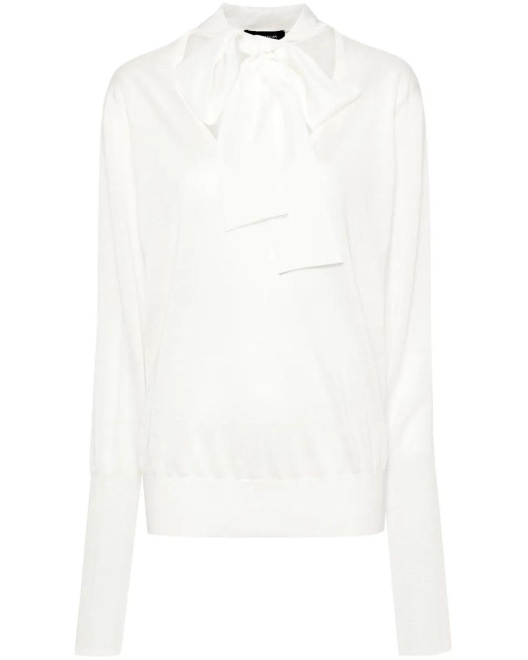 Fabiana Filippi White Relaxed Fit Knitwear With Deep V-Neck