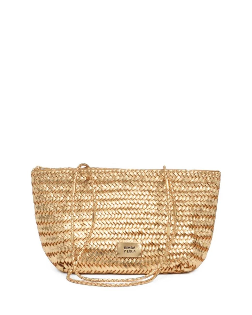 Bimba Y Lola Natural Medium-Plaited Leather Shopper Bag
