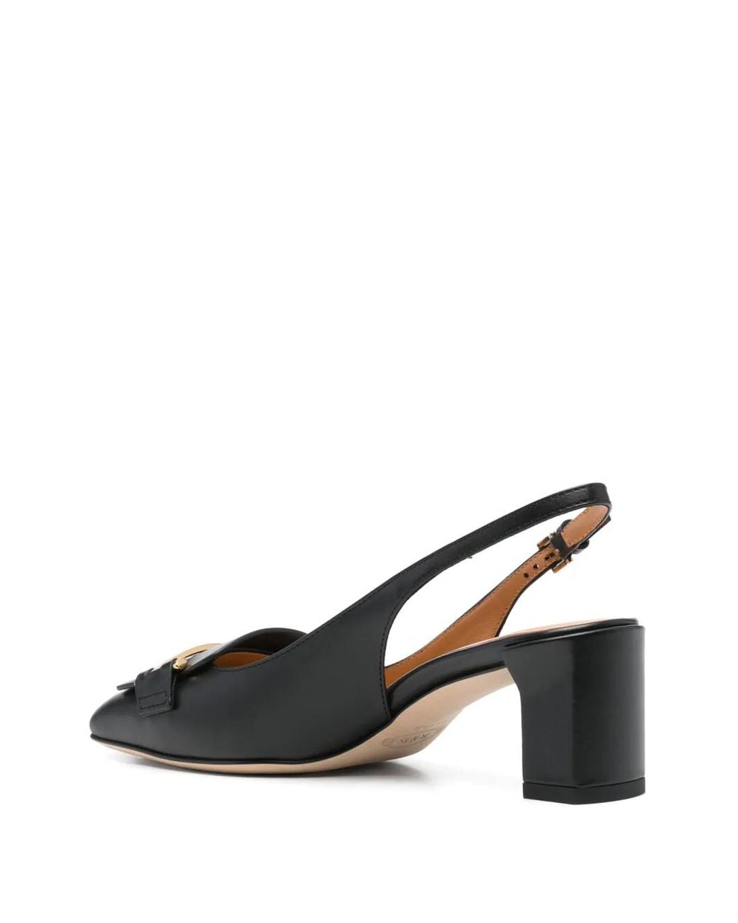 Tod's Black Leather Slingback Pumps