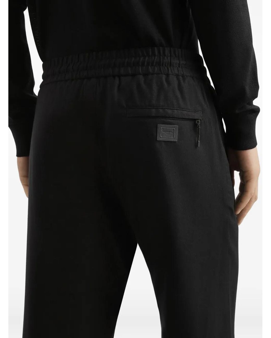 Dolce & Gabbana Black Drawstring Trousers for men