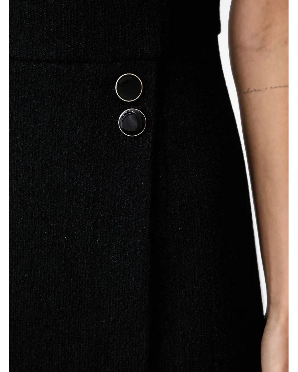 Silvian Heach Black Bouclé-Knit Sleeveless Mini Dress