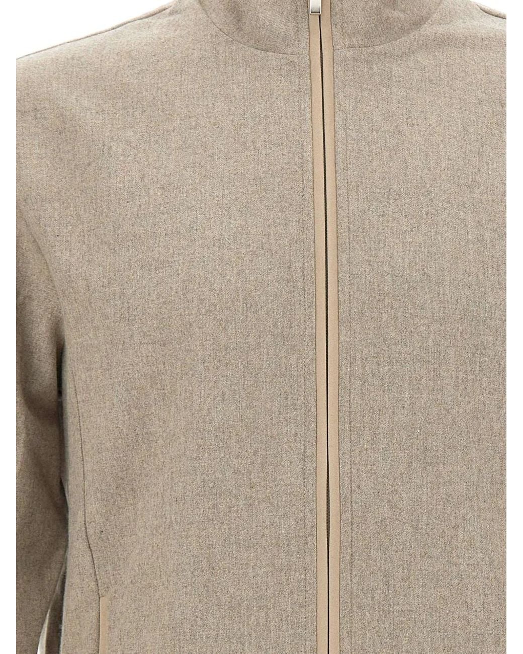 Devore Natural High-Neck Zip-Up Jacket for men