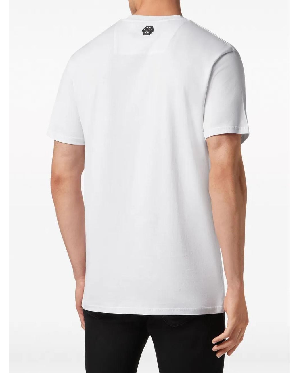 Philipp Plein White Bulldogs-Print Cotton T-Shirt for men