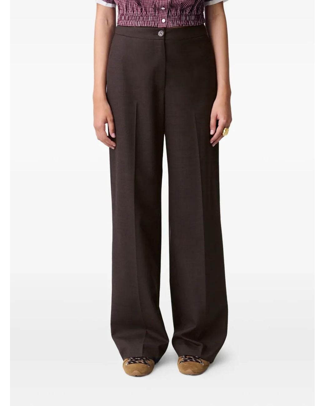 Claudie Pierlot Brown Wide-Leg Trousers