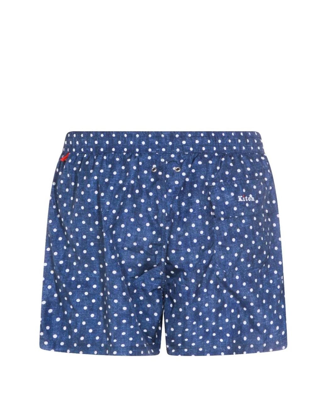 Kiton Blue Polka-Dot Swim Shorts for men