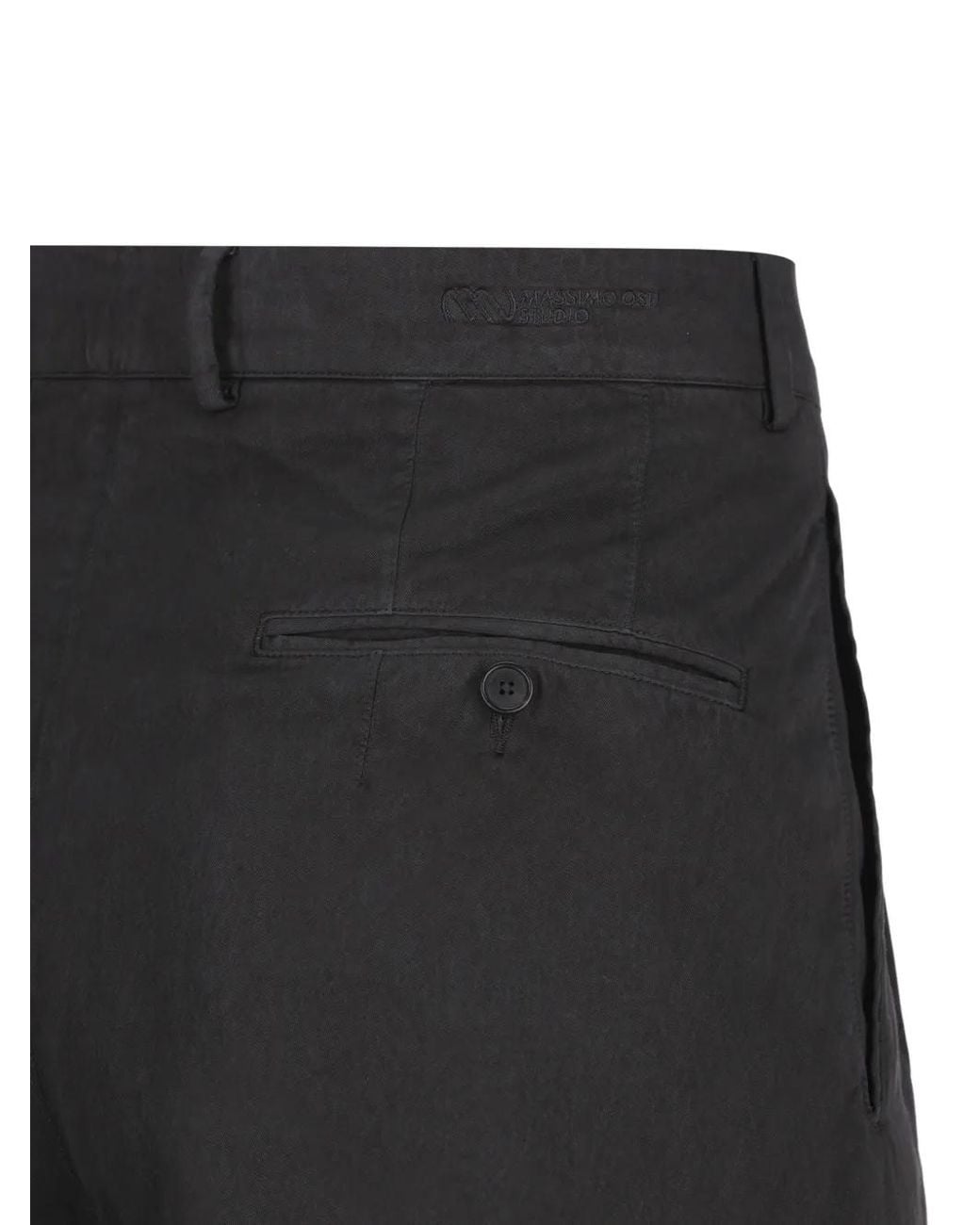 Massimo Osti Studio Black Ny/Co Pleated Loose-Fit Trousers for men