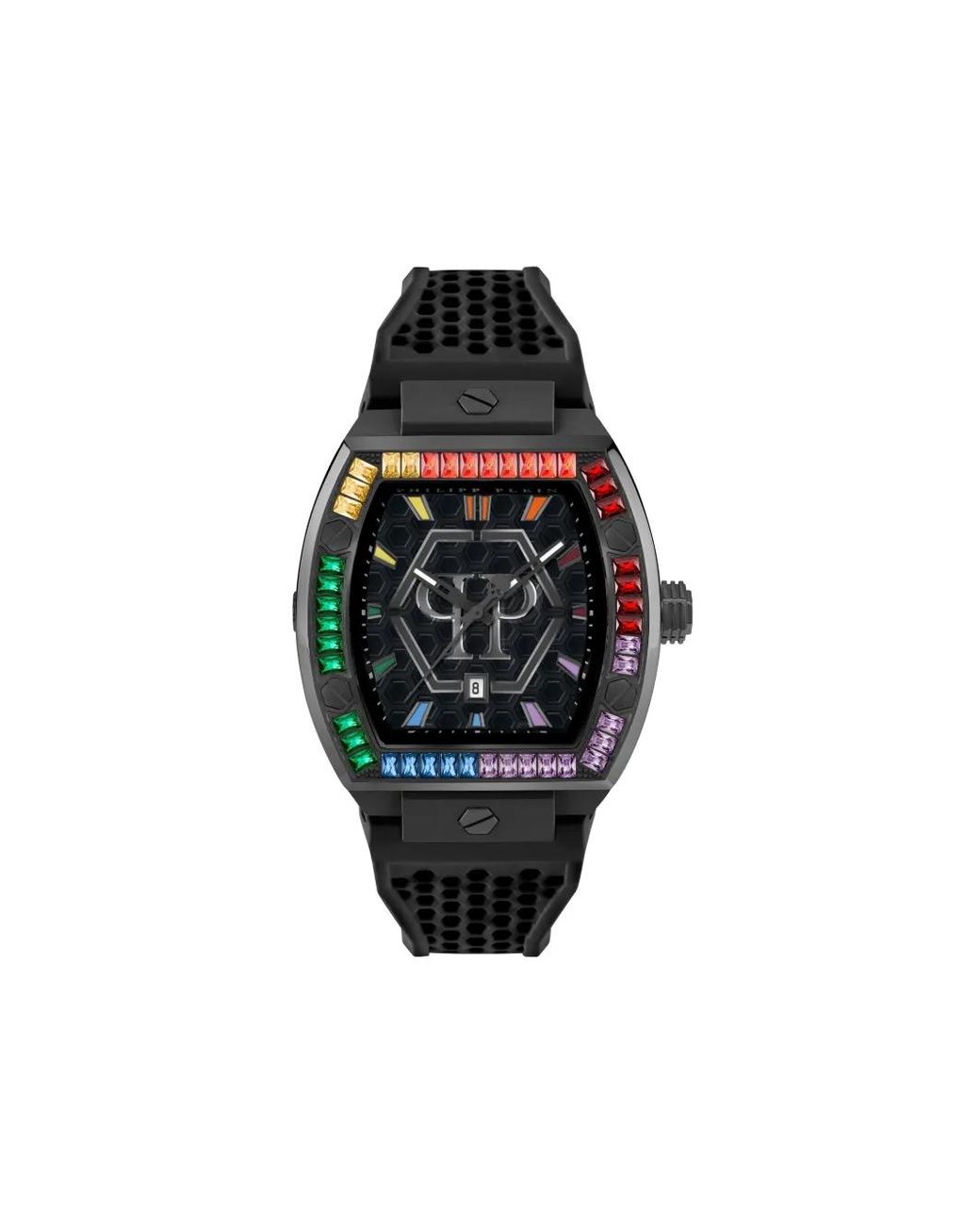 Philipp Plein Black The Hexagon Phantom 44Mm for men