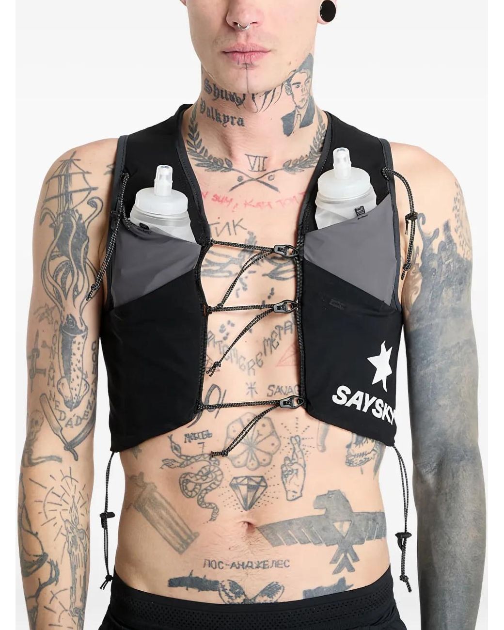 Saysky Black Flow Vest 8L Star-Logo Running Vest