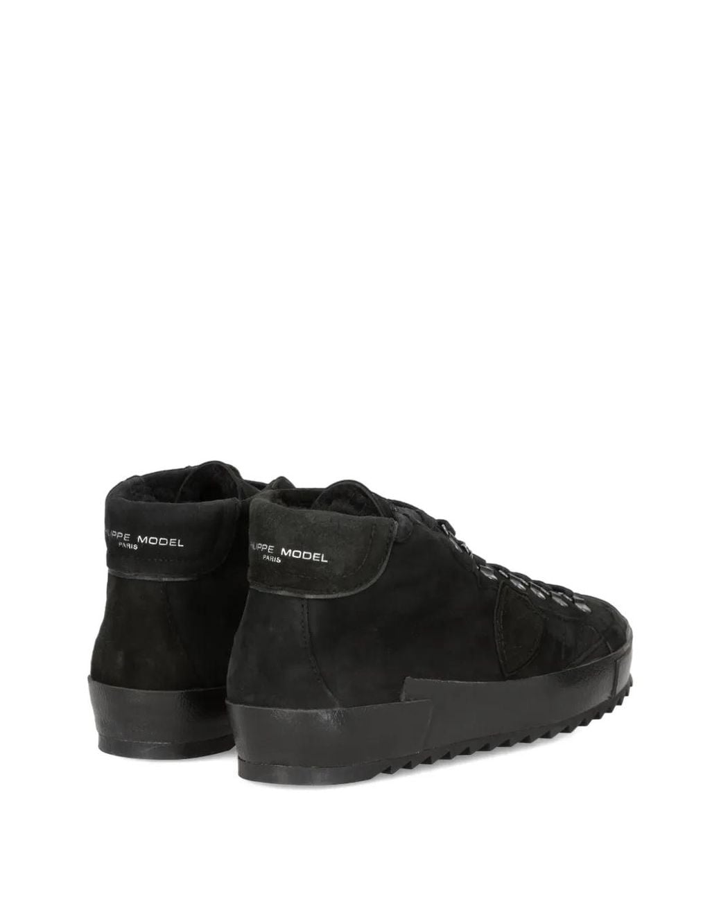 Philippe Model Black High-Top Suede Trainers for men