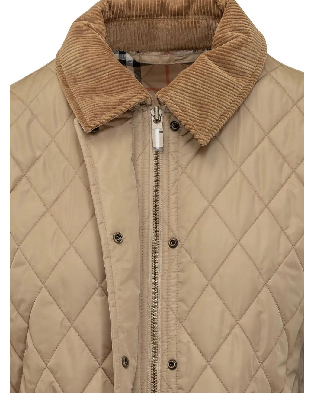 Burberry Natural Quilted Corduroy Jacket for men