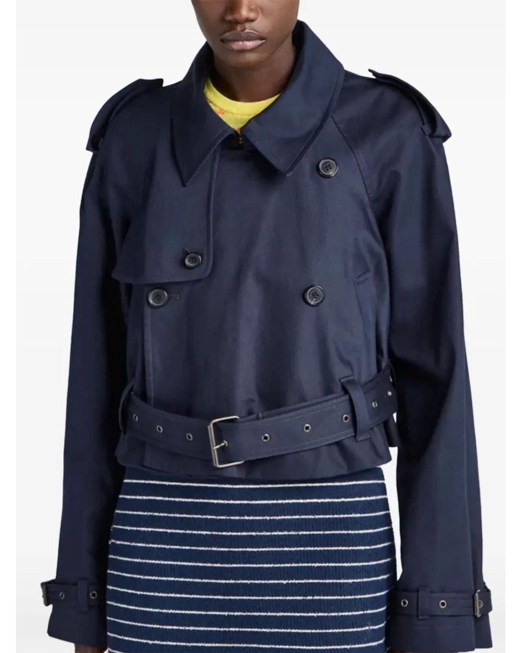 J.W. Anderson Blue Belted Boxy-Fit Cropped Parka Jacket