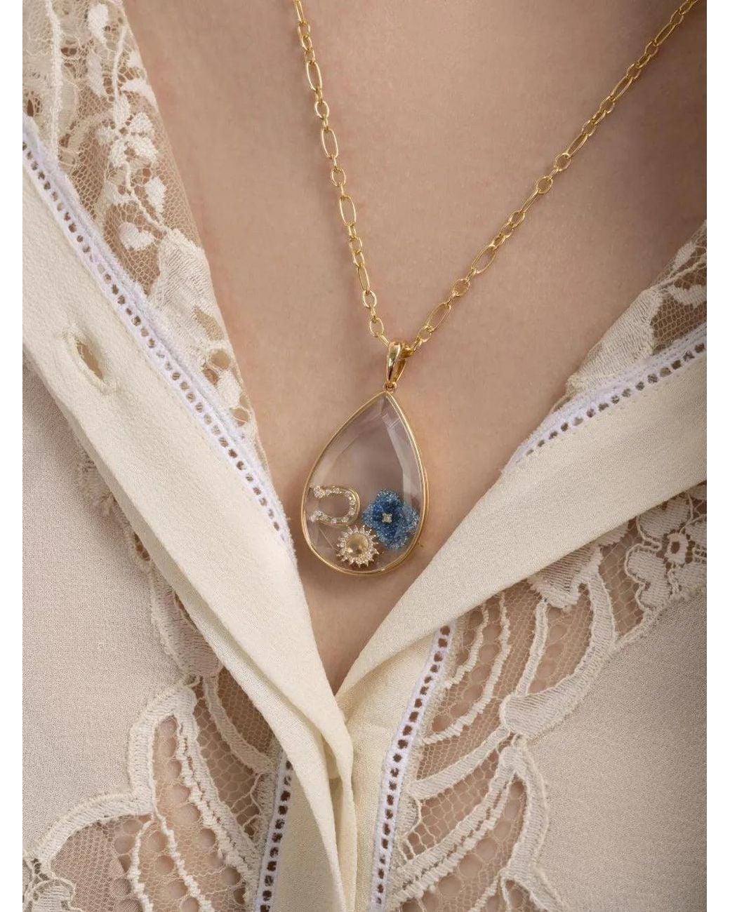 Loquet London Natural Nova Teardrop Necklace