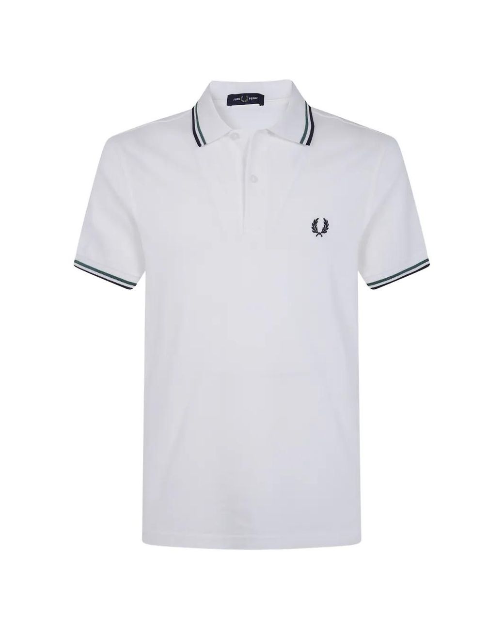 Fred Perry White Embroidered-Logo Polo Shirt for men