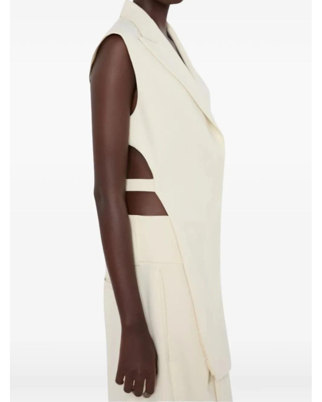 Sportmax White Sleeveless Tailored Gilet