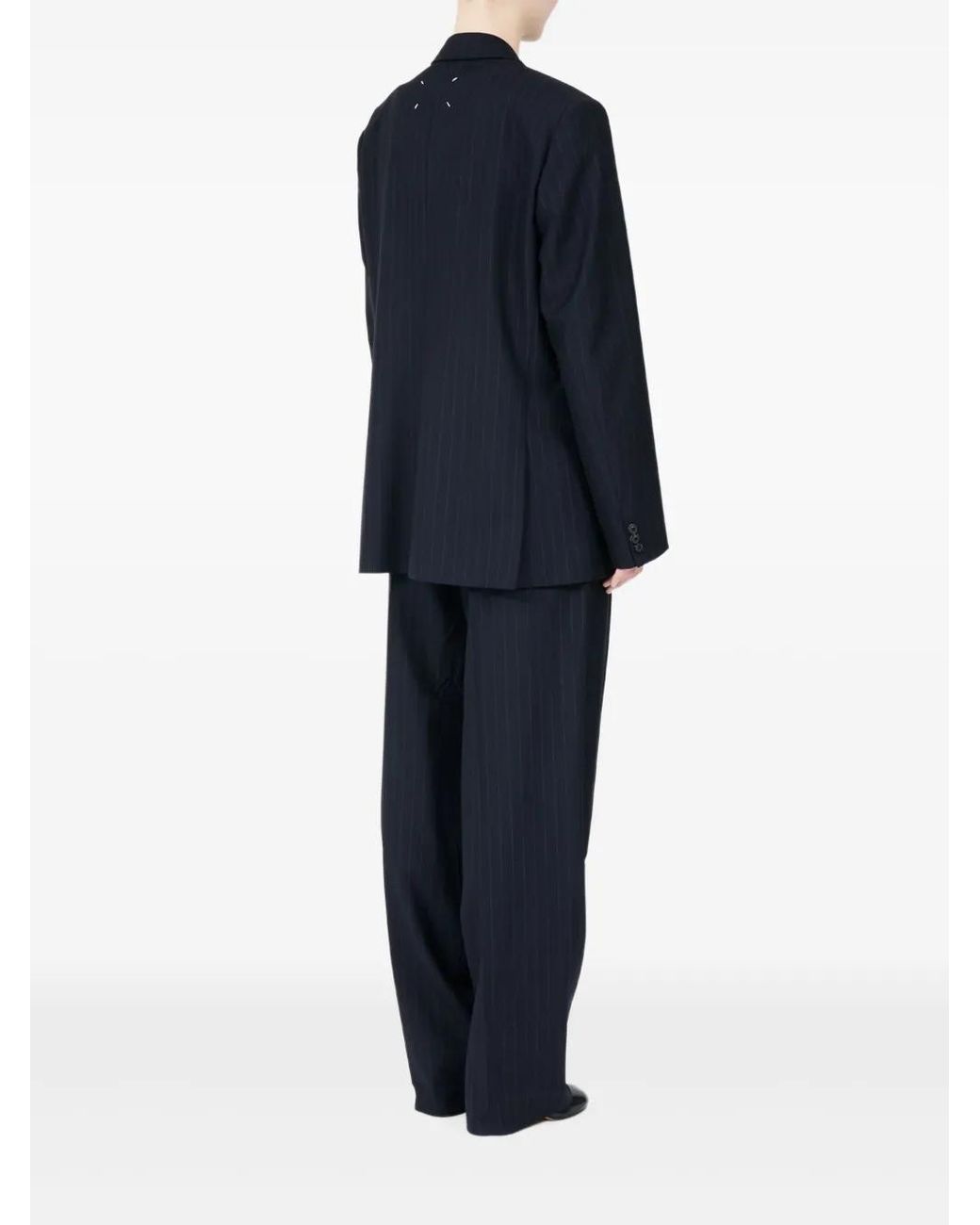 Maison Margiela Blue Pinstripe Single-Breasted Blazer