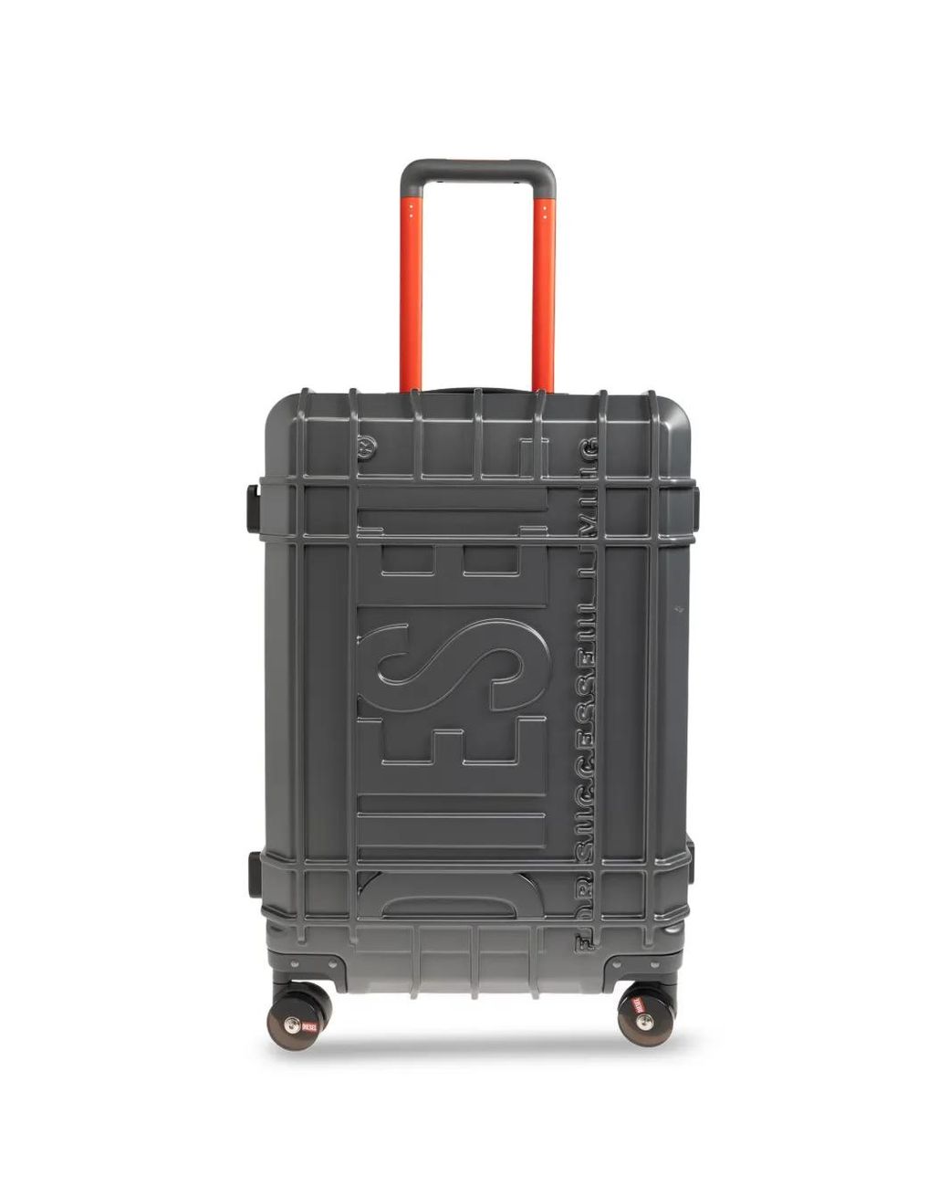 DIESEL Gray Embossed-Logo Suitcase