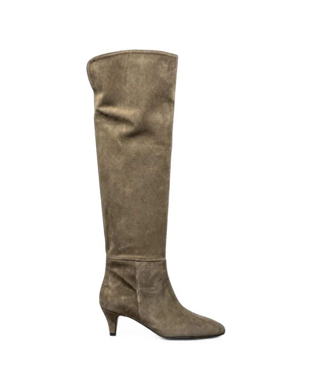 Poche Paris Green Suede Over-The-Knee Boots